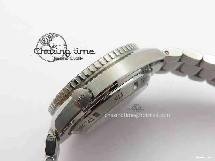 0517 Sophisticated Planet Ocean Master Chronometer Chrono SS OM 1:1 Best Edition Orange On SS Bracelet A 8156